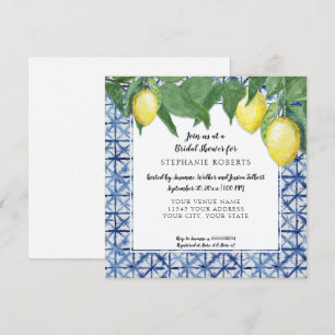 Vrijgezellenfeest Aziatische blauwe en witte lemon Kaart