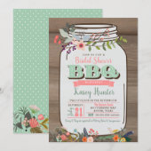 Vrijgezellenfeest BBQ Mason Jar Invitation Kaart (Voorkant / Achterkant)