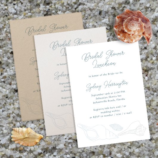 Vrijgezellenfeest Beach Shells Invitation Sjabloon Kaart