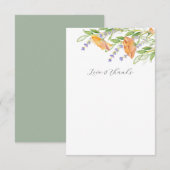 Vrijgezellenfeest Bedankt kaarten Botanische bloem (Voorkant / Achterkant)