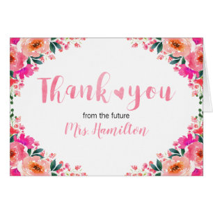 Vrijgezellenfeest Bedankt Roze Bloemen en Hart