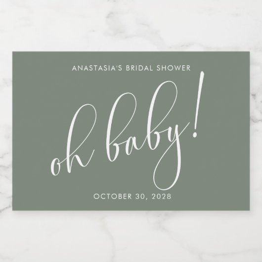 Vrijgezellenfeest bevoordeelt minimalistisch Sage Sparkling Wijnetiket (Enkel label)