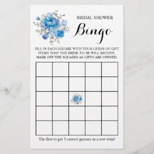 Vrijgezellenfeest Bingo Blueflower Game Card Flyer