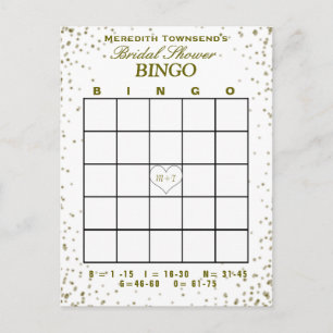 Vrijgezellenfeest Bingo Gouden Confetti Uitnodiging Briefkaart
