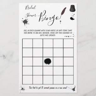 Vrijgezellenfeest Bingo   Pen & Inkwell-gamekaart Flyer