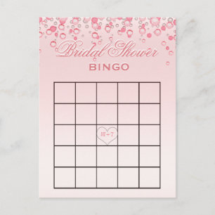 Vrijgezellenfeest Bingo roze blos Uitnodiging Briefkaart
