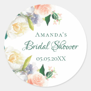 Vrijgezellenfeest bloemen ronde sticker
