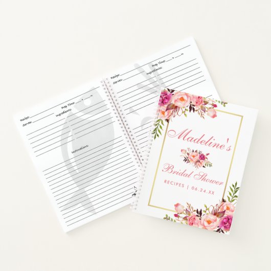 Vrijgezellenfeest Bloemen Roze Blush Recept Notitieboek (Binnen)