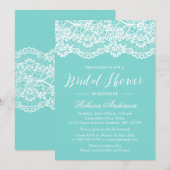 Vrijgezellenfeest Blue Elegant Lace Pattern Kaart (Voorkant / Achterkant)