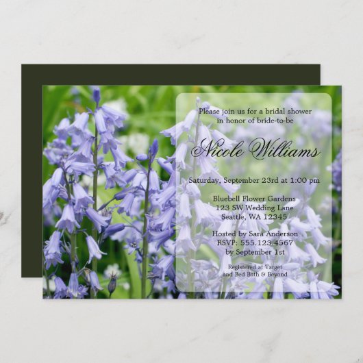 Vrijgezellenfeest Bluebell Flowers Kaart (Voorkant / Achterkant)