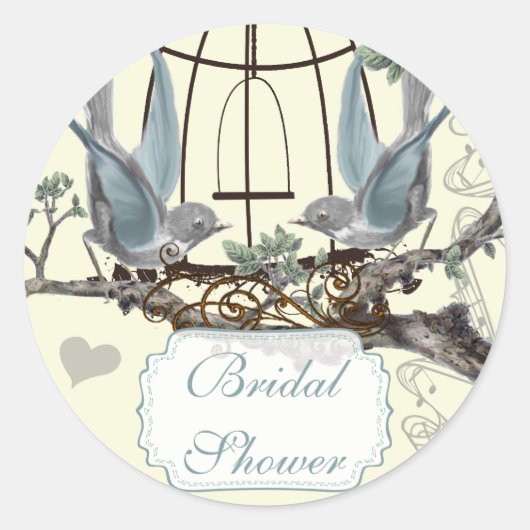 Vrijgezellenfeest Bluebird Wedding Seal Ronde Sticker (Voorkant)