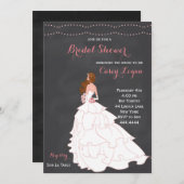 Vrijgezellenfeest Blush Chalkboard Invitation Kaart (Voorkant / Achterkant)