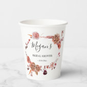 Vrijgezellenfeest boho bloemen Papieren kopjes Papieren Bekers (Voorkant)