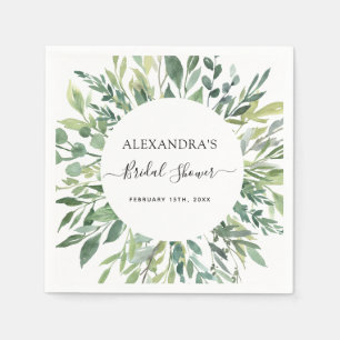 vrijgezellenfeest Botanische Greenery Waterverf Servet