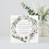 Vrijgezellenfeest Bourgogne Anemone Olijfblad Kran Kaart (Staand voorkant)