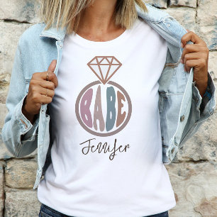 Vrijgezellenfeest Bride Babe Persoonlijke naam T-shirt