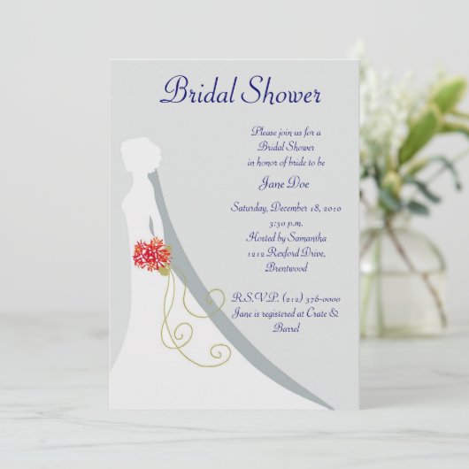 vrijgezellenfeest- Bride Silhouette Kaart (Staand voorkant)