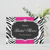 Vrijgezellenfeest bruiloft Shower Zebra Print Hot  Kaart (Staand voorkant)