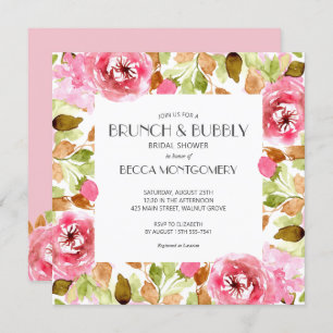 Vrijgezellenfeest Brunch and Bubble Waterverf Invi