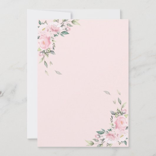 Vrijgezellenfeest Brunch & Bubble Pink Flowers Kaart (Achterkant)