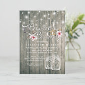 Vrijgezellenfeest Brunch Bubble Rustic Wood Mason  Kaart (Staand voorkant)