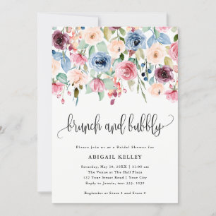 Vrijgezellenfeest Brunch & Bubble Waterverf Flower Kaart