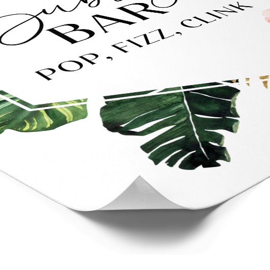 Vrijgezellenfeest Bubbly Bar Pop Fizz Clink Sign Poster (Hoek)