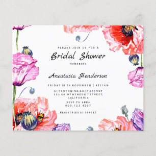 Vrijgezellenfeest budget/papaverbloemen. flyer