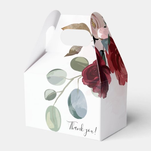 Vrijgezellenfeest Burgundy Rustic Floral Custom Bedankdoosjes (Achterkant)