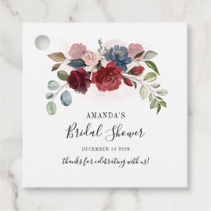 Vrijgezellenfeest Burgundy Rustic Floral gepersona Bedankjes Labels