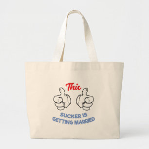 Vrijgezellenfeest cadeau Deze sukkel gaat trouwen Grote Tote Bag
