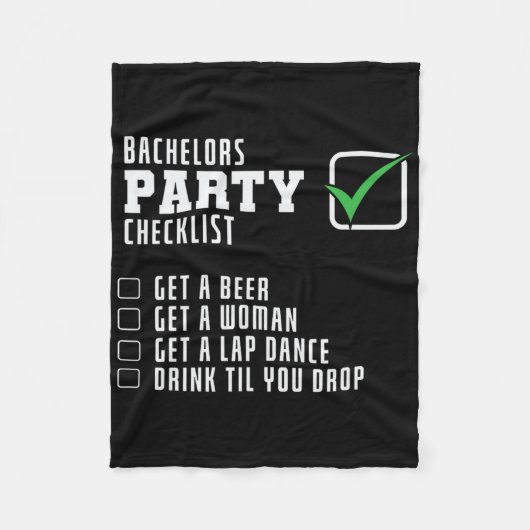 Vrijgezellenfeest checklist fleece deken (Voorkant)
