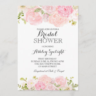 vrijgezellenfeest-crème Beauful Floral Invitation Kaart