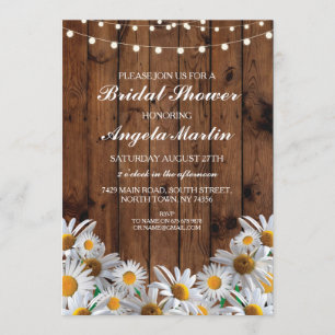 vrijgezellenfeest Daisy Wood Rustic Floral Invite Kaart