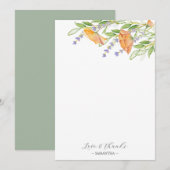 Vrijgezellenfeest Dank u Kaarten Boho Wildflower (Voorkant / Achterkant)