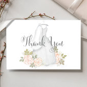 Vrijgezellenfeest dank u kalligrafie trouwjurk briefkaart