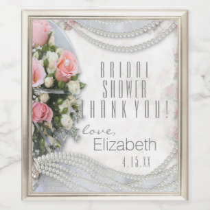 Vrijgezellenfeest Dank U Roos en Parels Wijnlabel Wijn Etiket