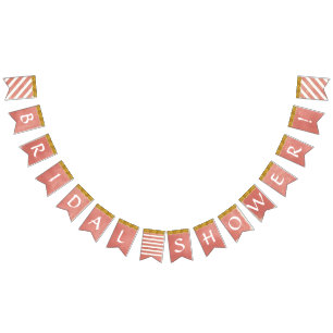 Vrijgezellenfeest Decor Coral Faux Gold Glitter Vlaggetjes