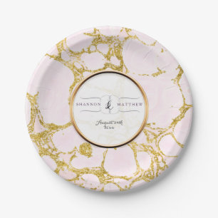 Vrijgezellenfeest Decor Faux Roos Gold Marble Papieren Bordje