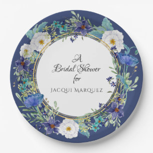 Vrijgezellenfeest Decor Waterverf Blauwe Poppy Flo Papieren Bordje