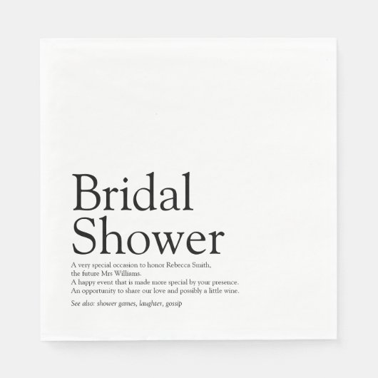 Vrijgezellenfeest Definitie Modern Fun Servet (Voorkant)