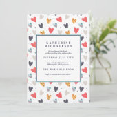VRIJGEZELLENFEEST | Doodle Hearts Kaart (Staand voorkant)