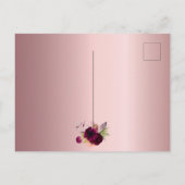 Vrijgezellenfeest dusty roos burgundy-uitnodiging briefkaart (Achterkant)