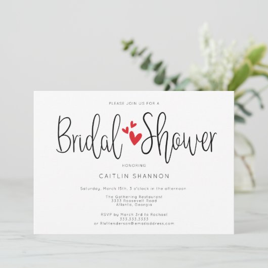 Vrijgezellenfeest eenvoudige rode harten kaart (Staand voorkant)