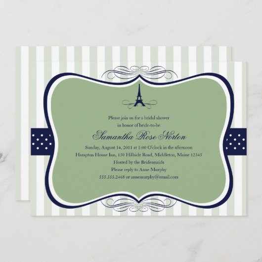 Vrijgezellenfeest Eiffeltoren Kaart (Voorkant / Achterkant)