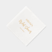 Vrijgezellenfeest Elegant Modern Minimal Script Go Folie Servetten (Rechts)