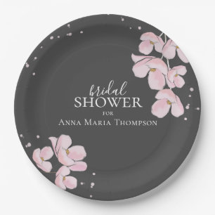 Vrijgezellenfeest Elegant Rustic Floral Cherry Blo Papieren Bordje