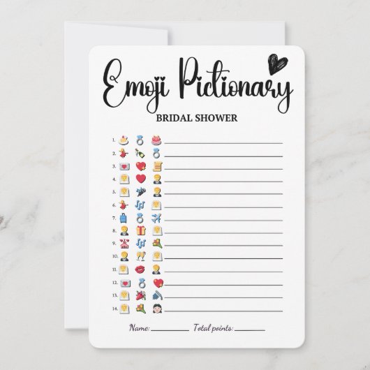 Vrijgezellenfeest Emoji Pictionary Game Elegant Mo Kaart (Voorkant)