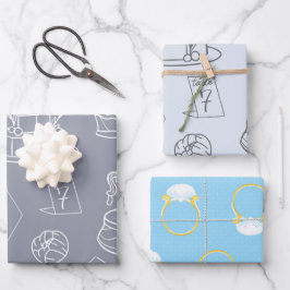 Vrijgezellenfeest en bruiloft inpakpapier vel