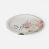 Vrijgezellenfeest Engels Rose Bouquet Damask Papieren Bordje (Gekanteld)